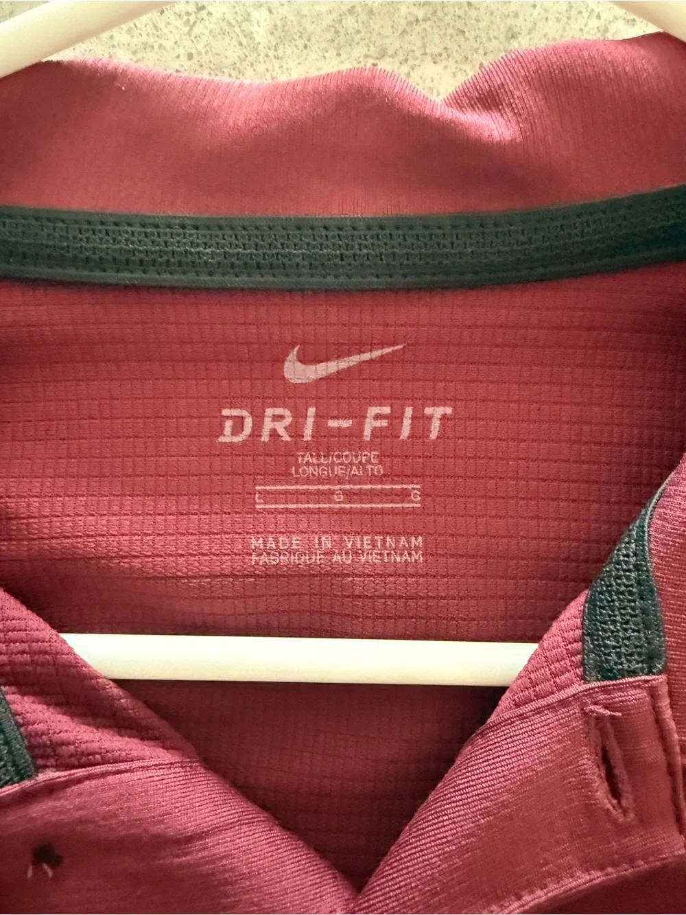 Nike Men’s Burgundy Polo with White Swoosh
